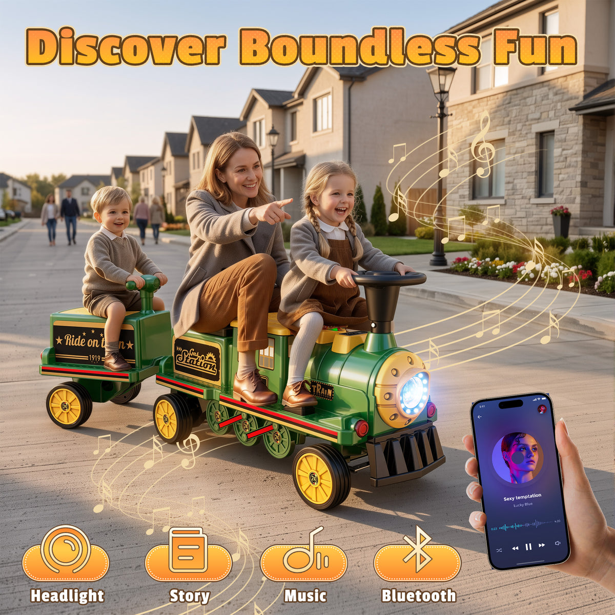 12V Trackless Ride-On Train Set