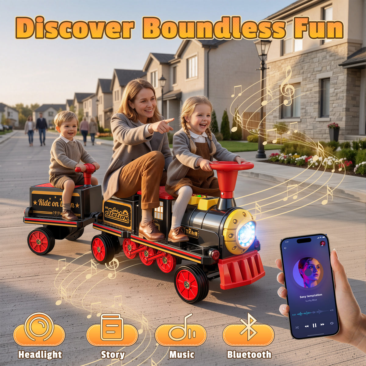 12V Trackless Ride-On Train Set