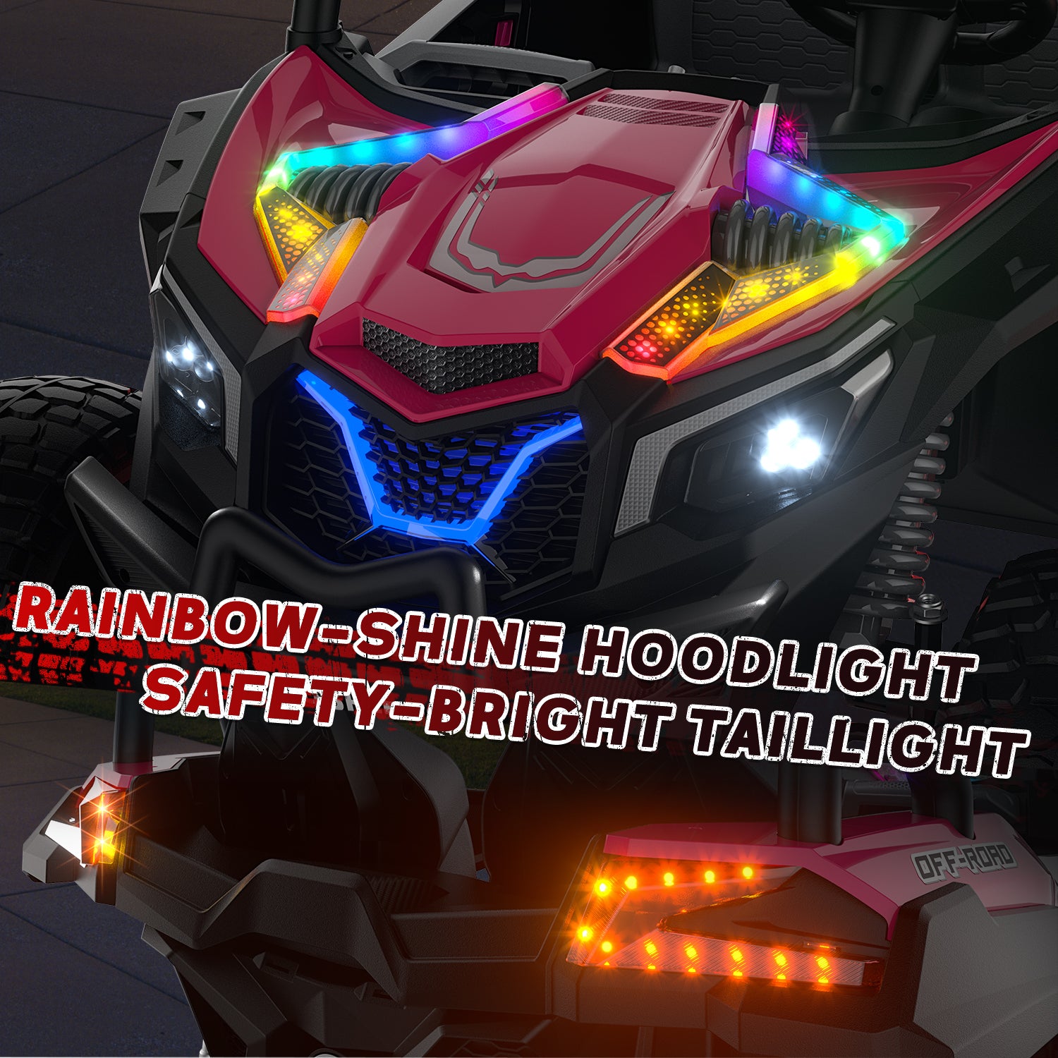 24V 4WD Kids Ride-On UTV: Powerful All-Terrain Adventure-rose red