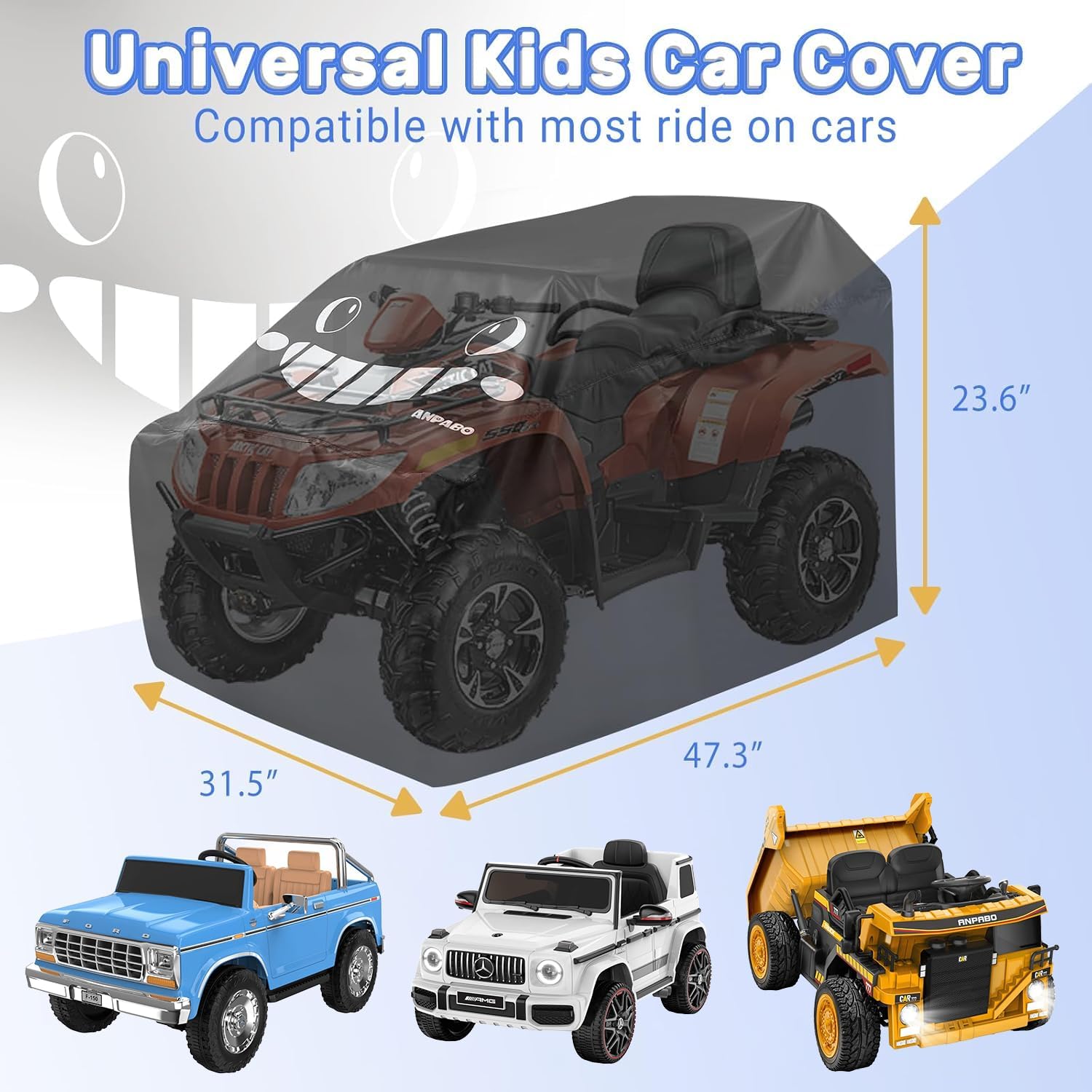 ANPABO Universal Waterproof Kids Ride-On Car Cover