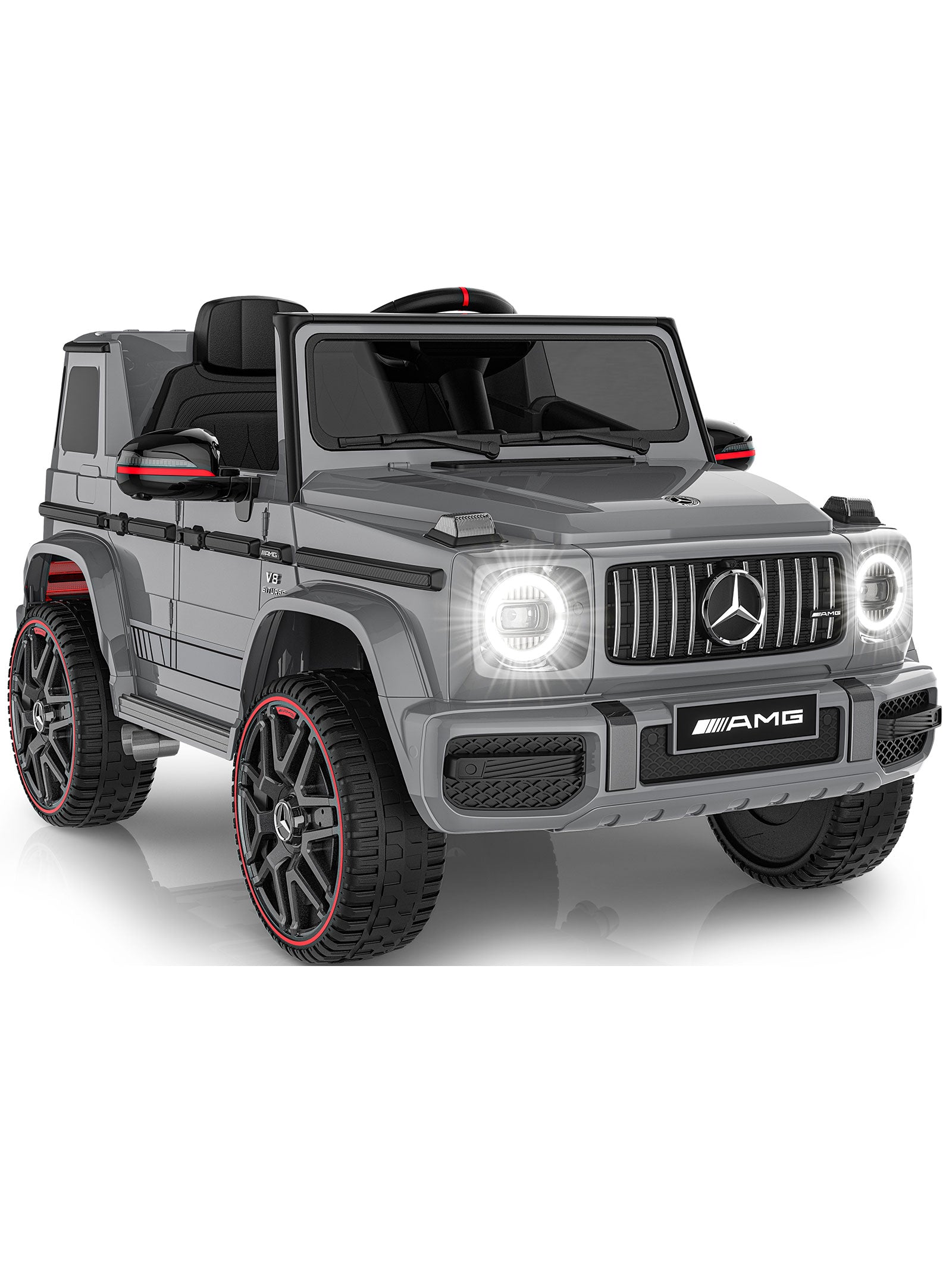 12V Mercedes-Benz Licensed G63 Kids Ride On Car/SUV with Remote Control-gray