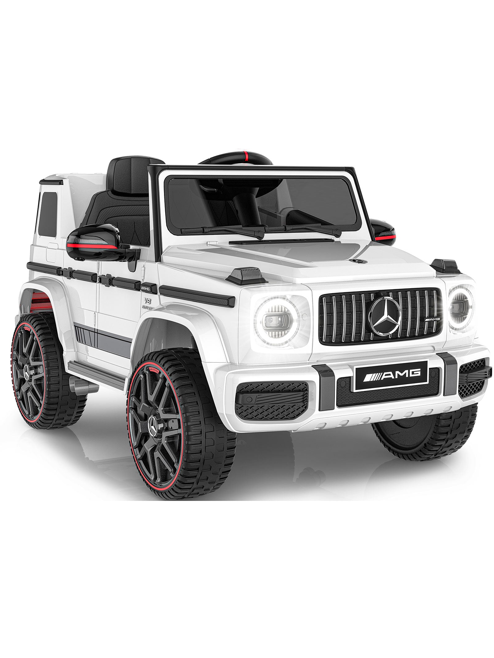 12V Mercedes-Benz Licensed G63 Kids Ride On Car/SUV with Remote Control-white