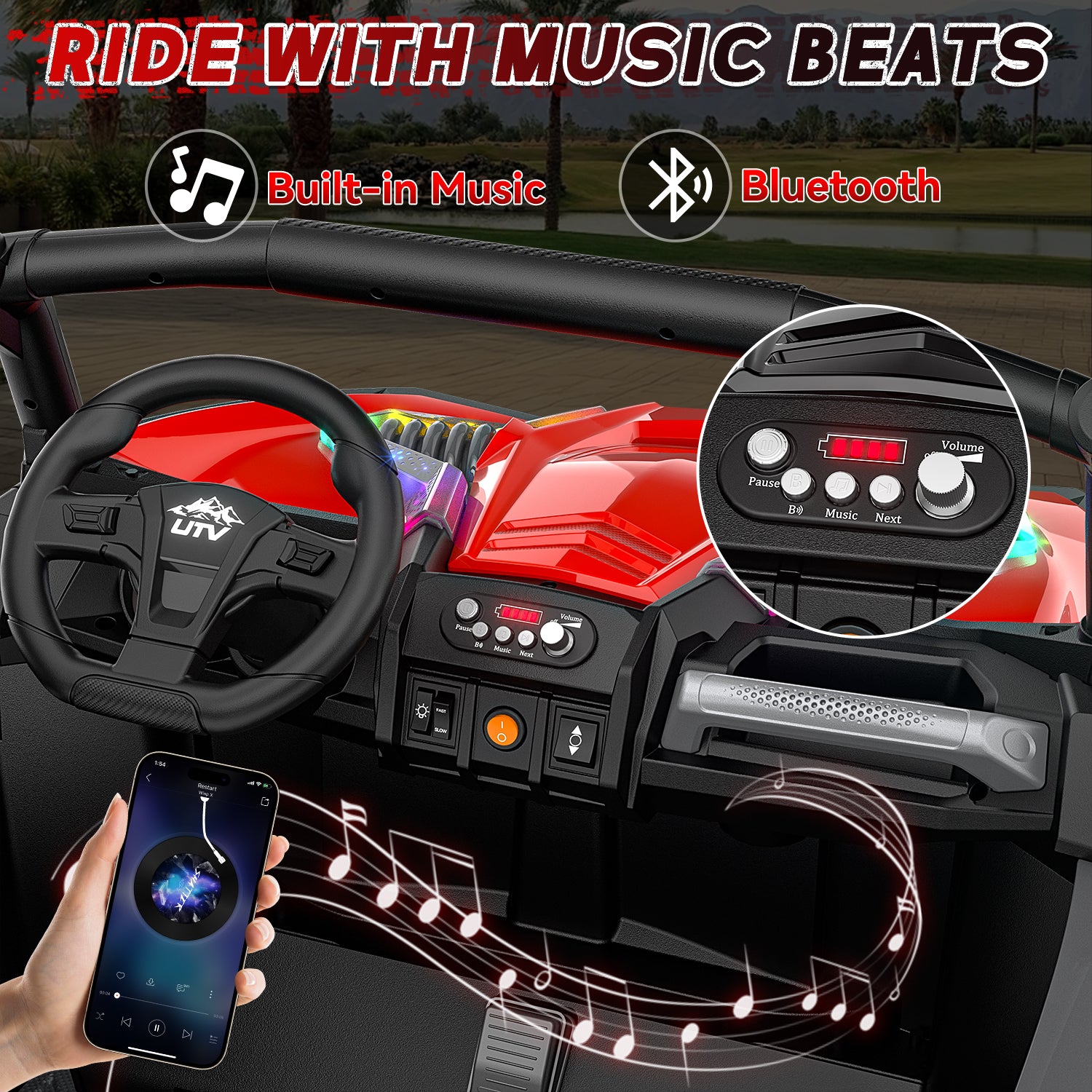 24V 4WD Kids Ride-On UTV: Powerful All-Terrain Adventure-red