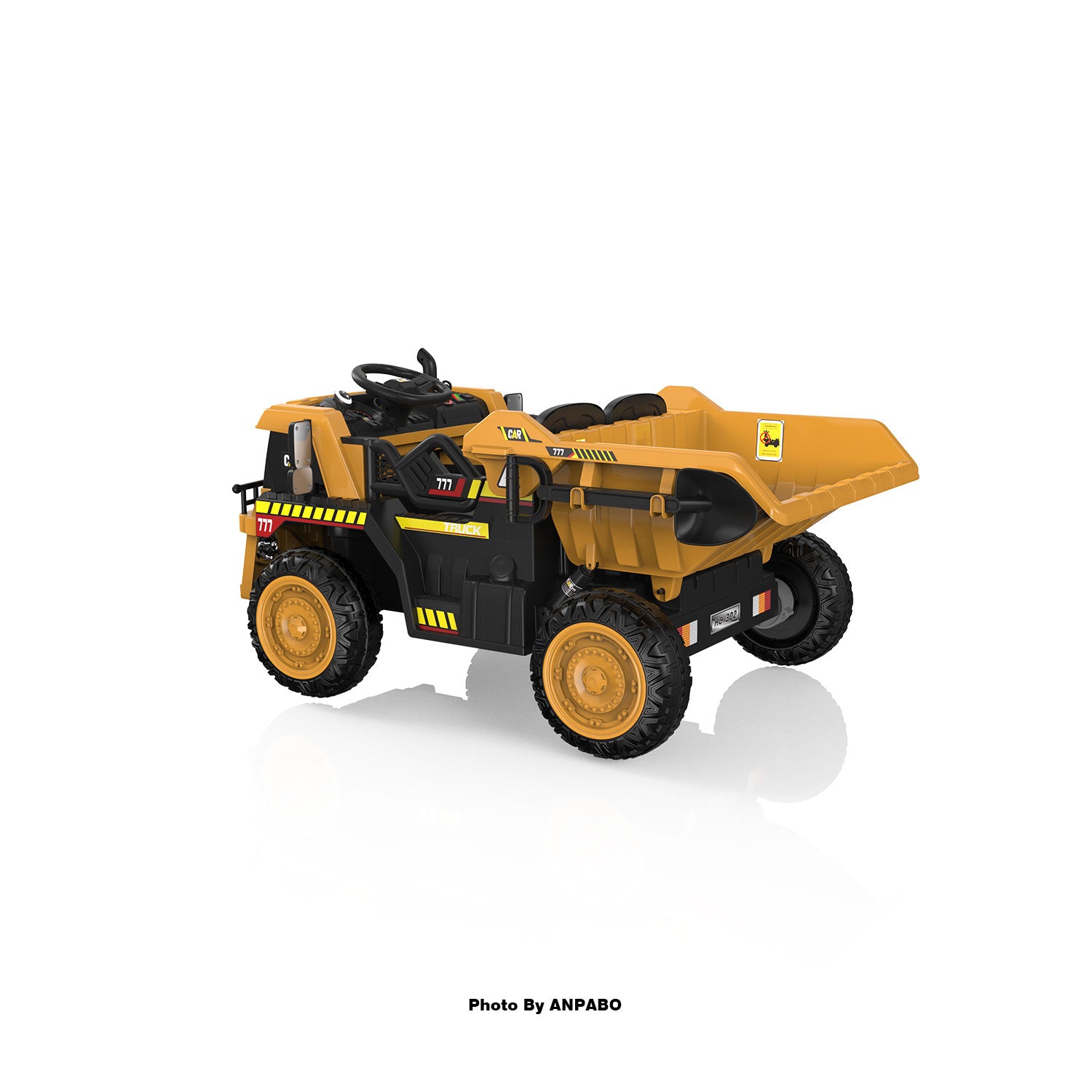 24V ANPABO Direct Ride on Dump Truck for Kids with Remote Control-yellow