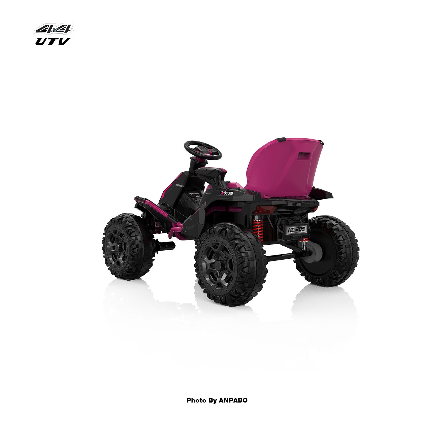 24V ANPOBO Direct Terrain Ride-On Buggy with Remote-rose red