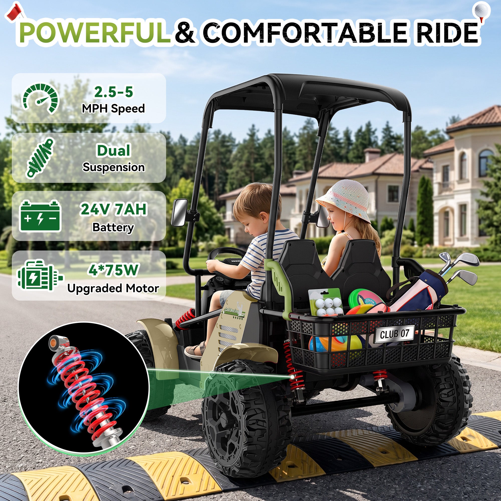 ANPABO G7 Birdie 24V 2-Seater Kids Golf Cart