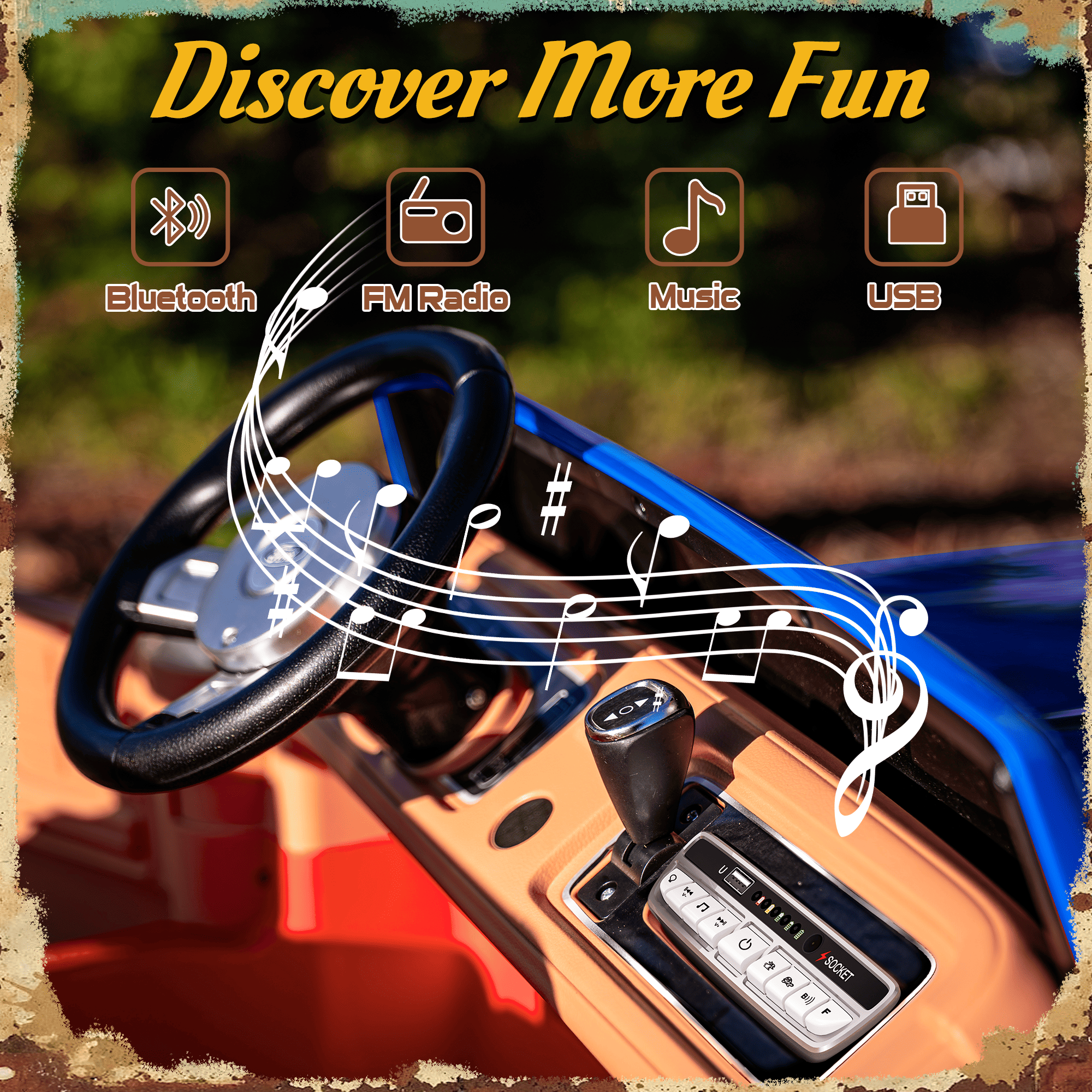 24V Classic Ford F-150: Blue Retro Legend, Ready for Dual Adventures-blue