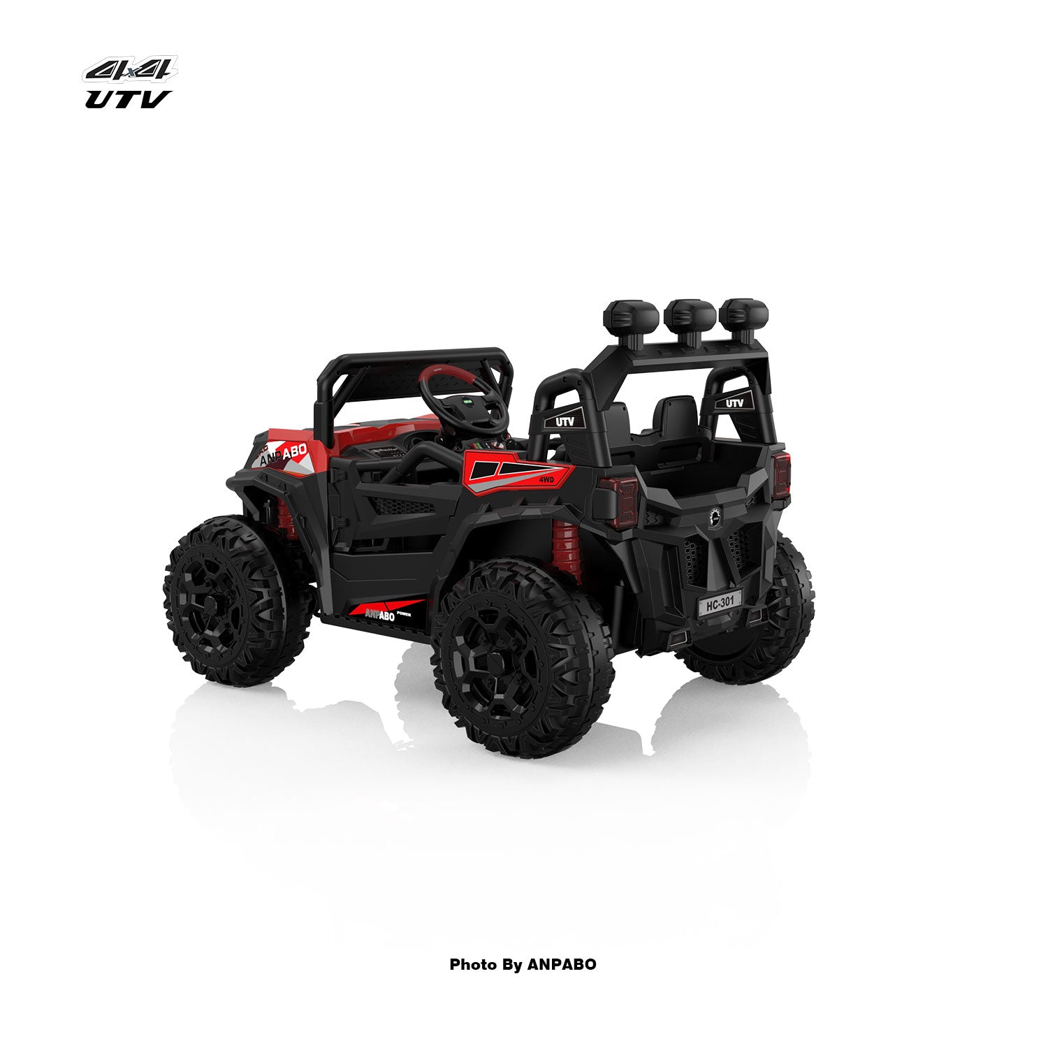 24V ANPABO Direct Terrain Ride-On Buggy with Remote-Max-R 24V 4WD UTV -red