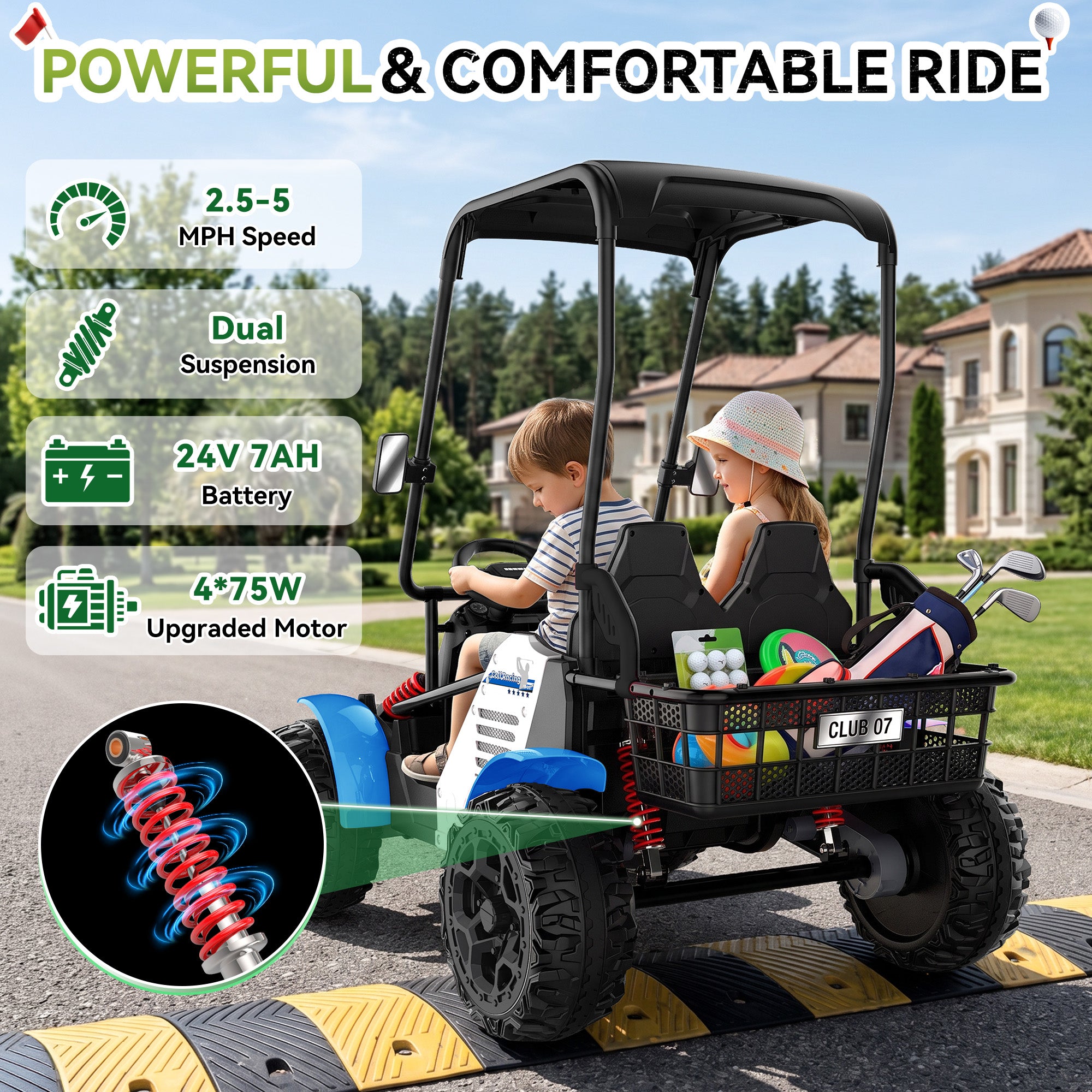 ANPABO G7 Birdie 24V 2-Seater Kids Golf Cart