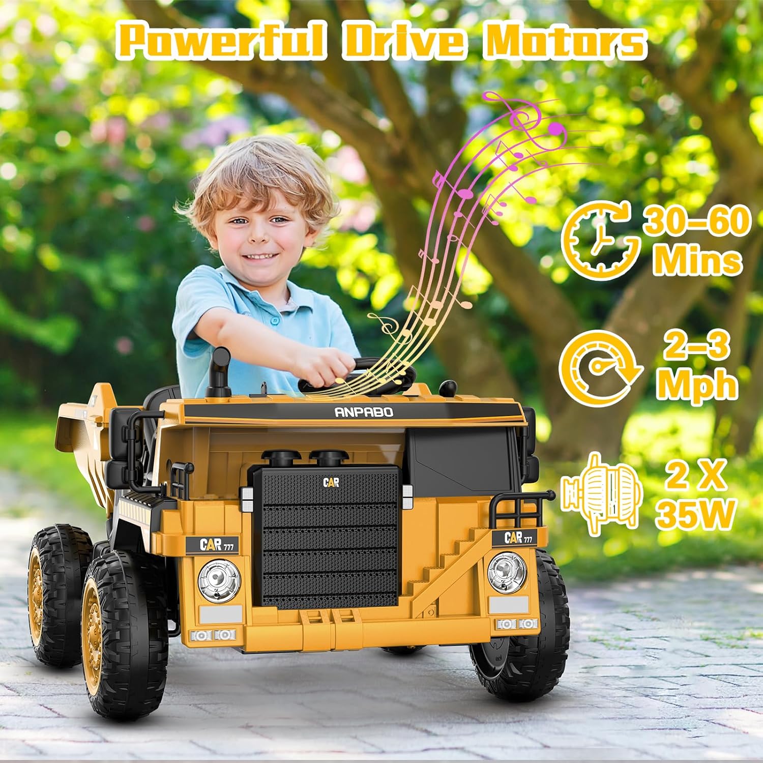 12V Ride on Dump Truck for Kids with Remote Control