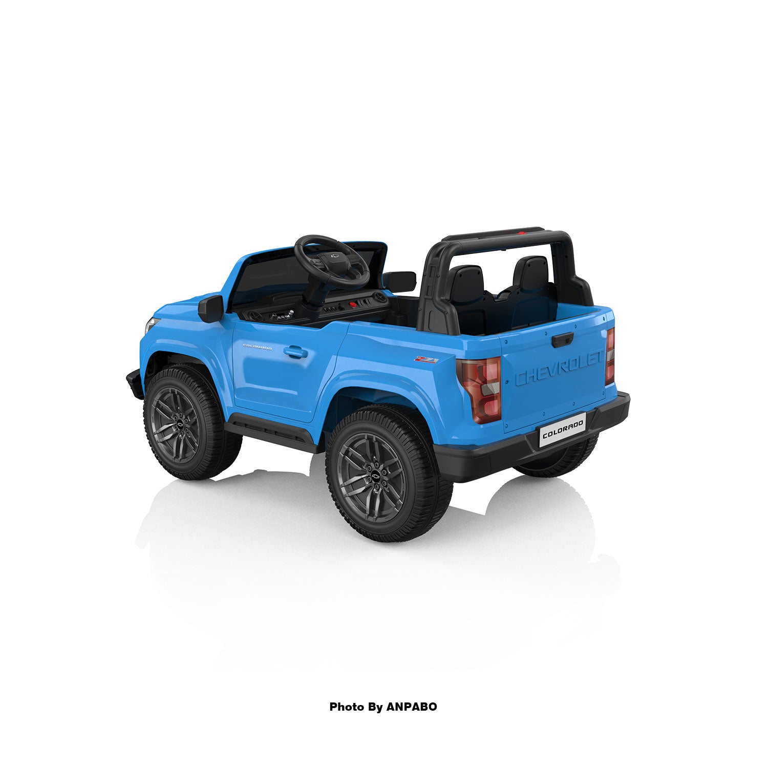 24V Licensed Chevrolet Colorado 2-Seater Kids Ride On Truck-blue