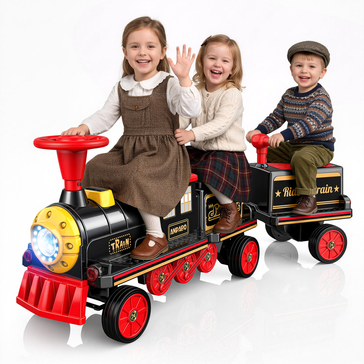 12V Trackless Ride-On Train Set
