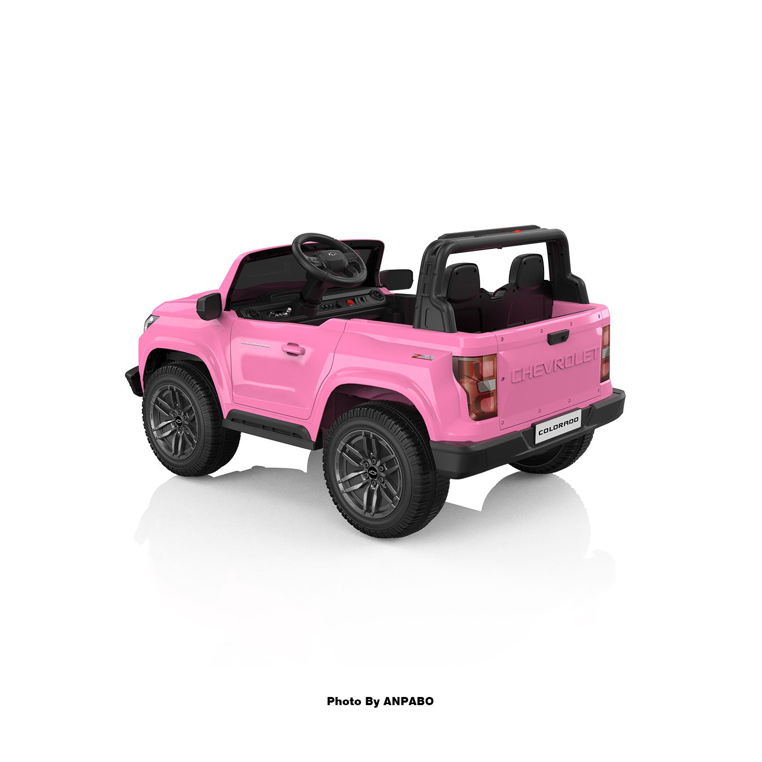 24V Licensed Chevrolet Colorado 2-Seater Kids Ride On Truck-pink