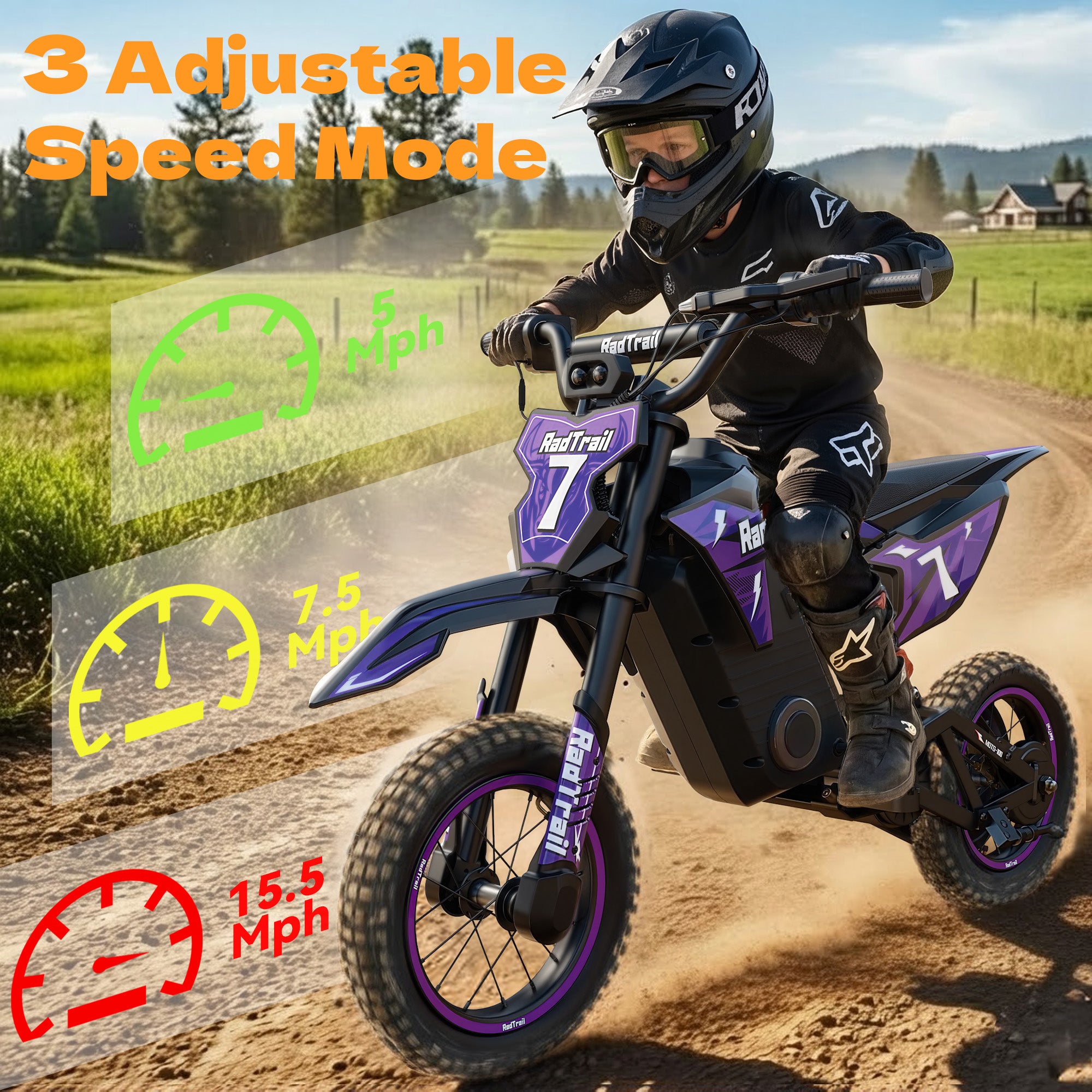 36V 12" 300W Kids Electric Motorcycle-purple
