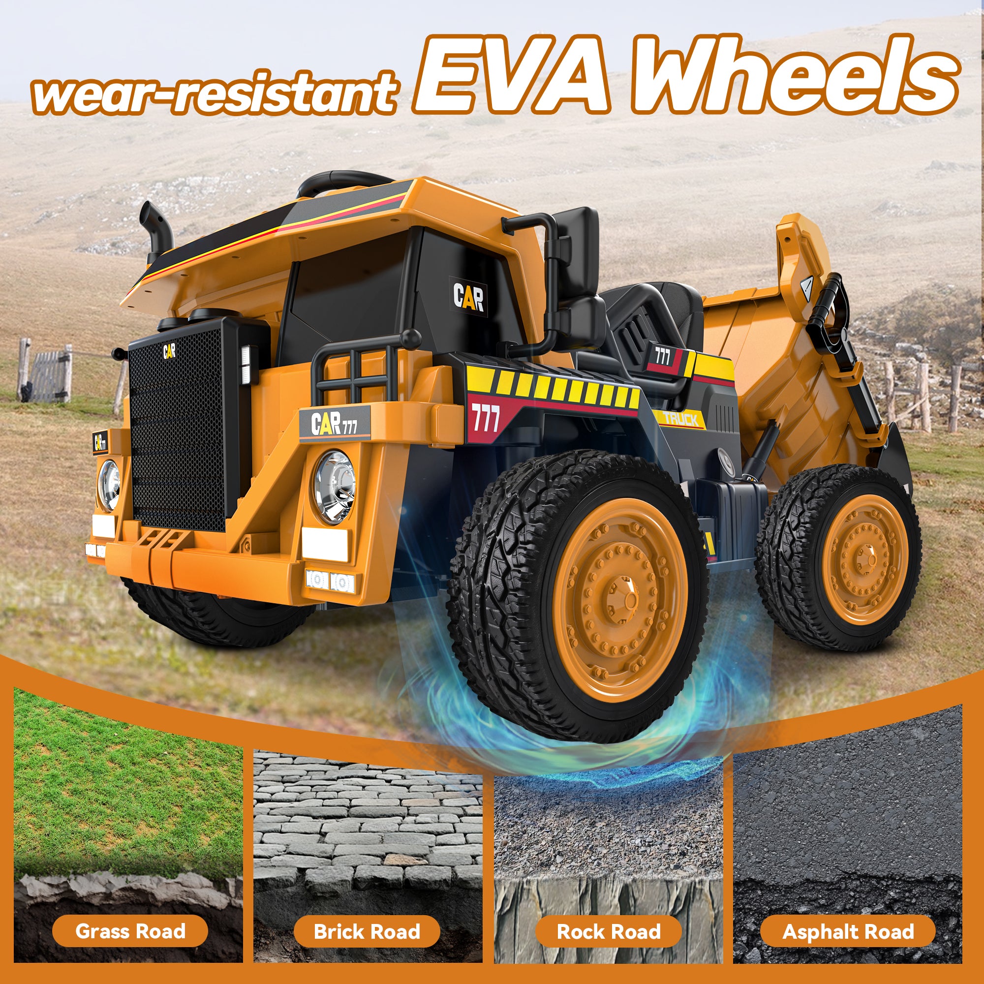 Licensed Caterpillar 24V Ride-on Dump Truck with Remote-yellow