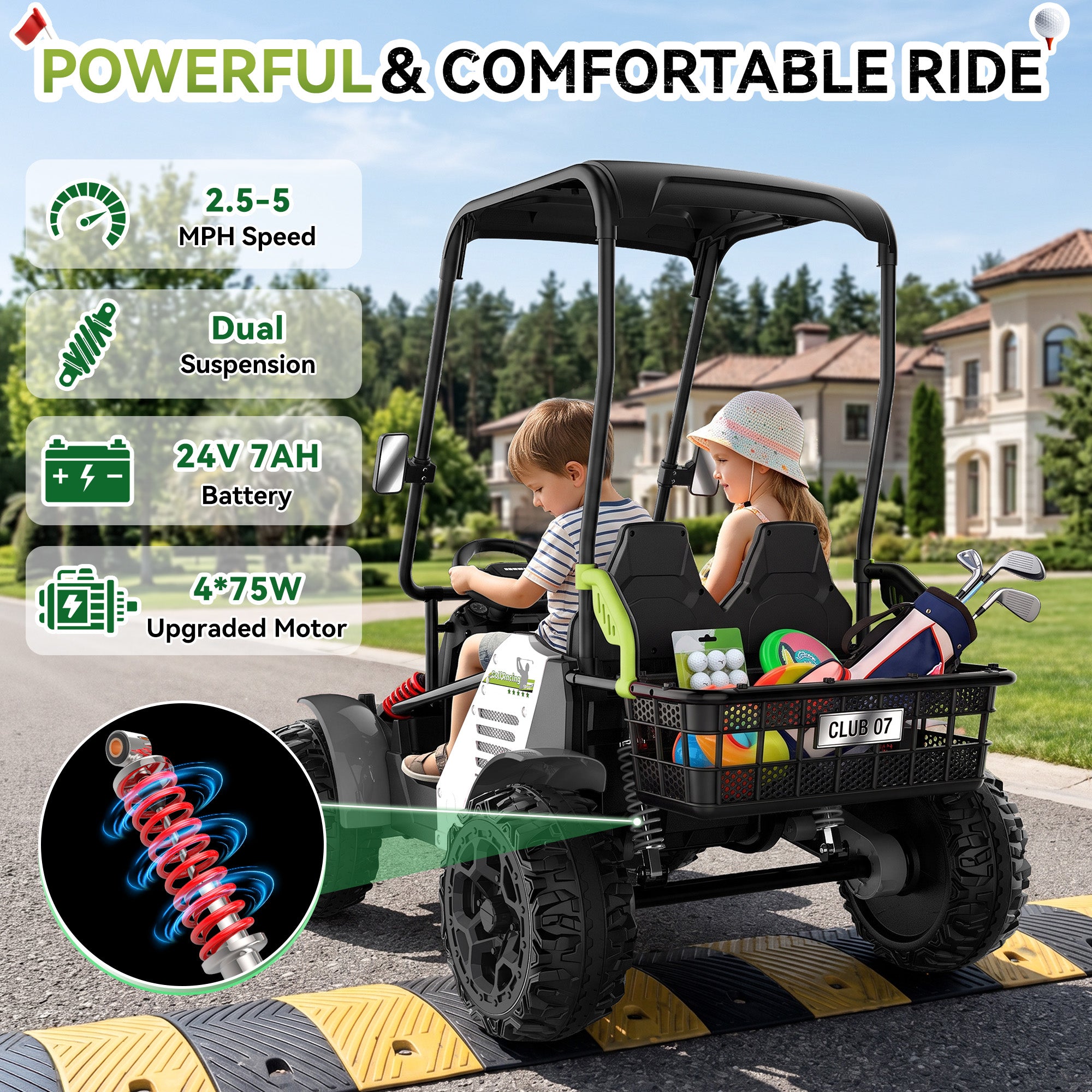 ANPABO G7 Birdie 24V 2-Seater Kids Golf Cart