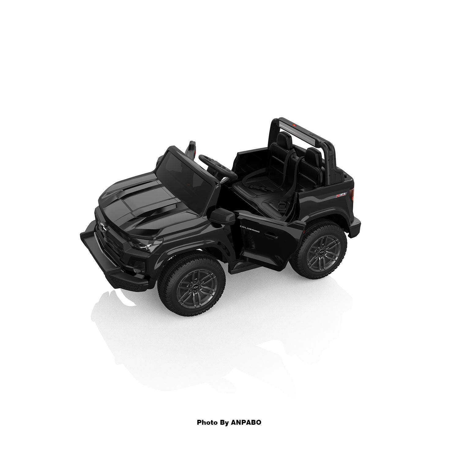 24V Licensed Chevrolet Colorado 2-Seater Kids Ride On Truck-black
