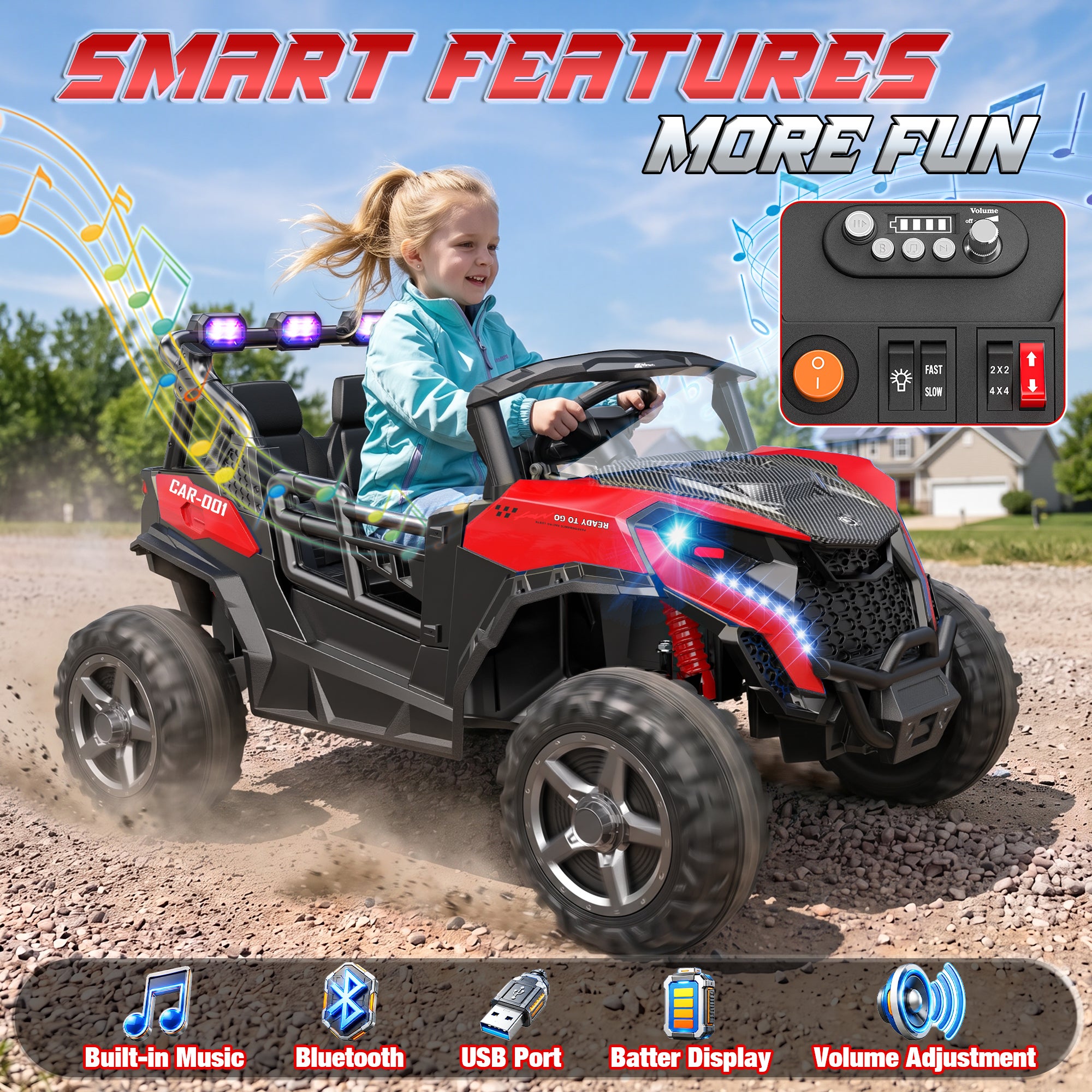 24V 4x200W 2-Seater Ride-On UTV