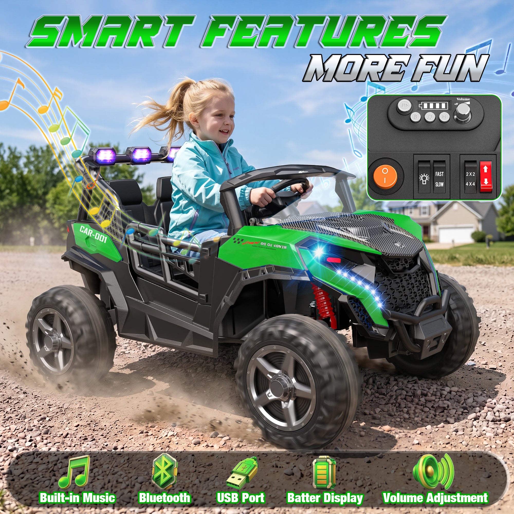 24V 4x200W 2-Seater Ride-On UTV