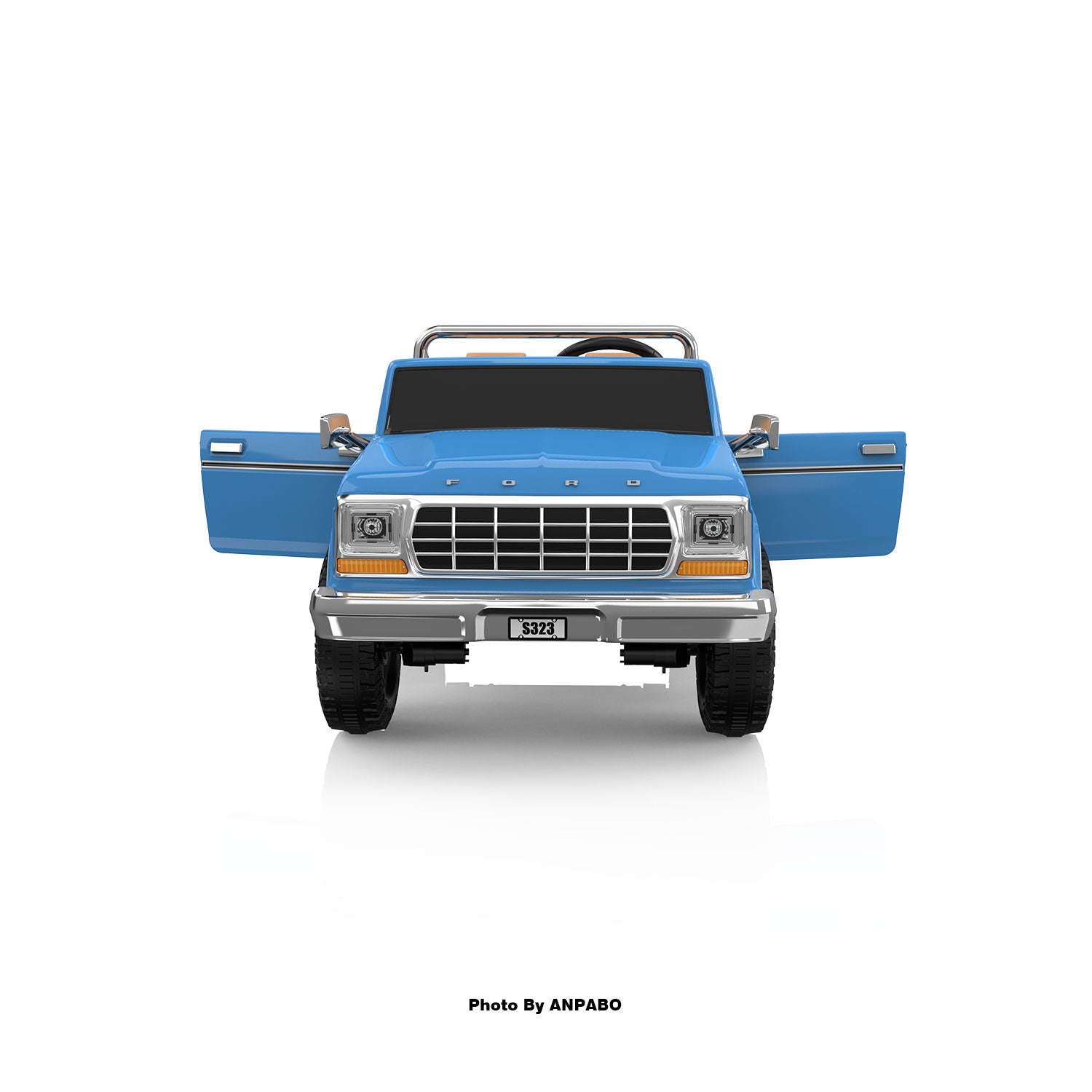 24V Classic Ford Bronco: Light Blue Retro Legend, Ready for Dual Adventures-light blue