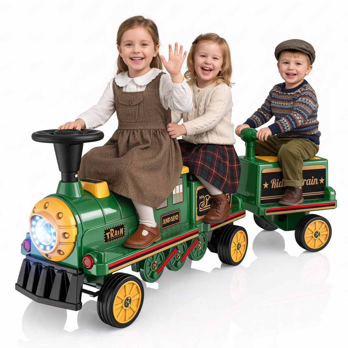 12V Trackless Ride-On Train Set