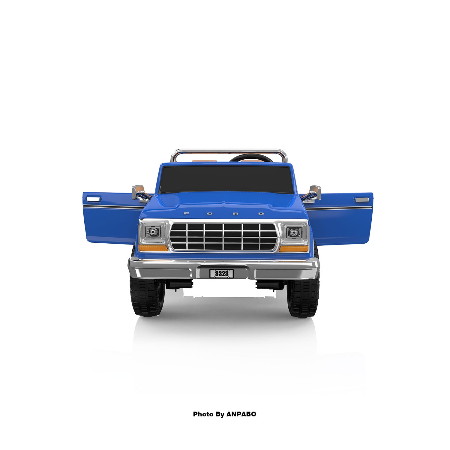 24V Classic Ford Bronco: Blue Retro Legend, Ready for Dual Adventures-blue