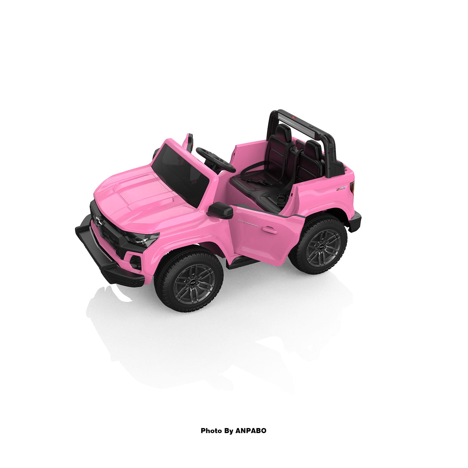 24V Licensed Chevrolet Colorado 2-Seater Kids Ride On Truck-pink