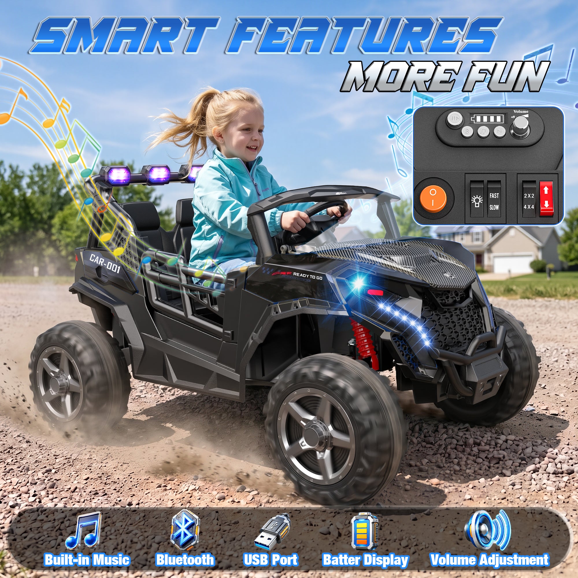 24V 4x200W 2-Seater Ride-On UTV