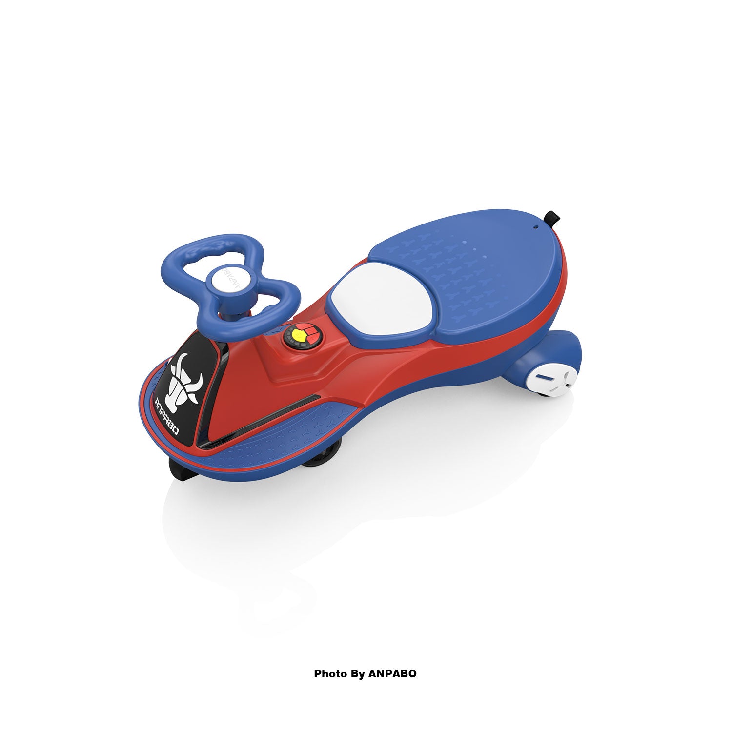 ANPABO 12V Electric Wiggle Car for Kids with LED Lights & Music-red