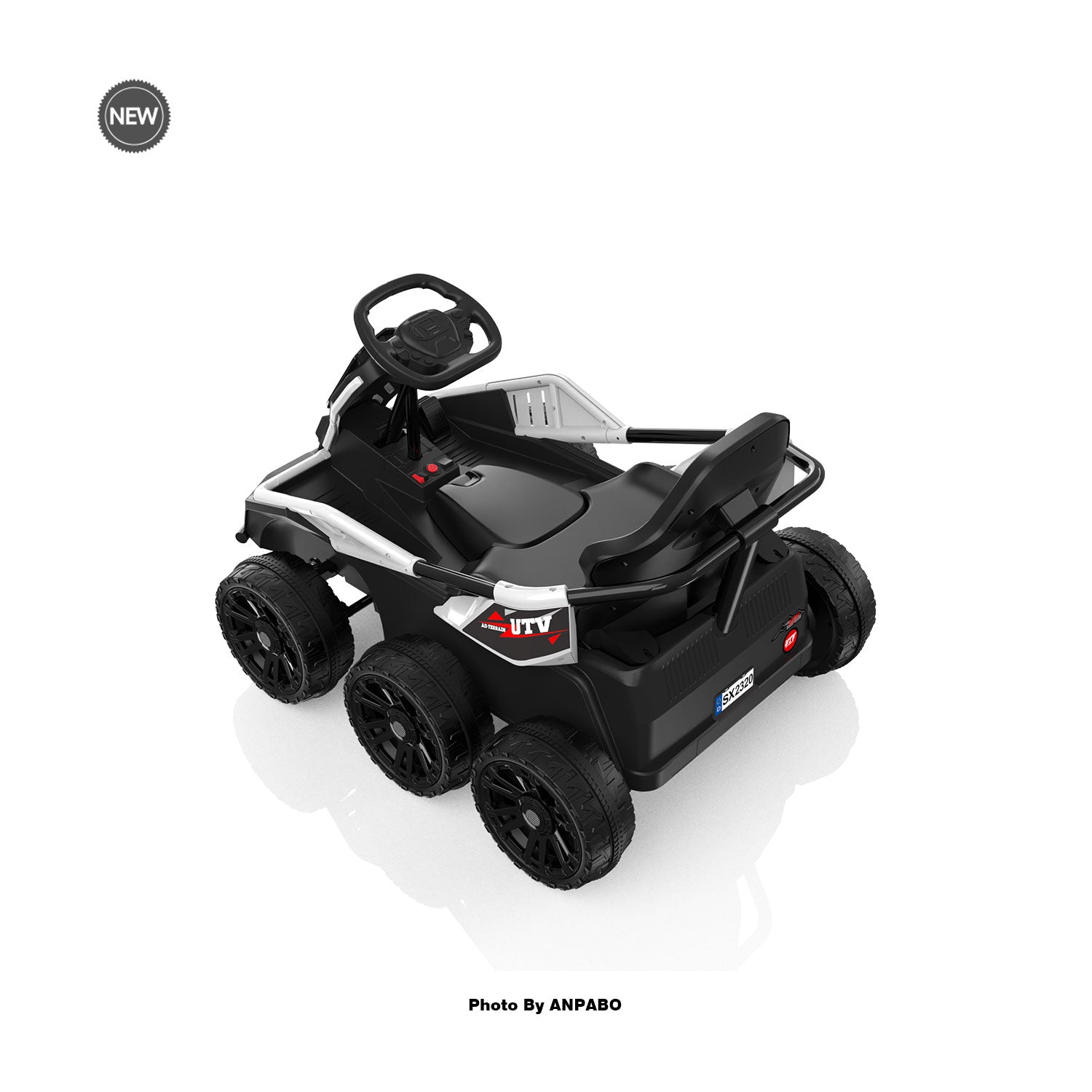 24V Kids Ride-On: 4WD, 17" Seat, Remote, Bluetooth Music, 5MPH-white