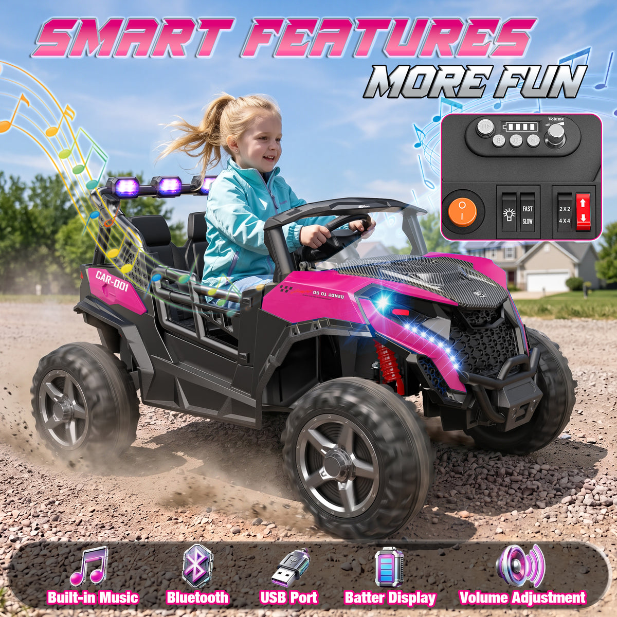 24V 4x200W 2-Seater Ride-On UTV