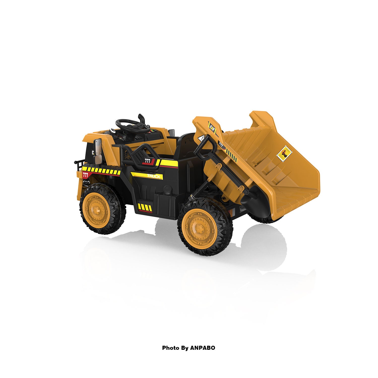 24V ANPABO Direct Ride on Dump Truck for Kids with Remote Control-yellow
