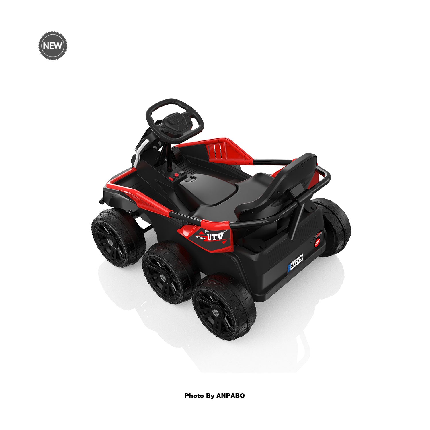24V Kids Ride-On: 4WD, 17" Seat, Remote, Bluetooth Music, 5MPH-red