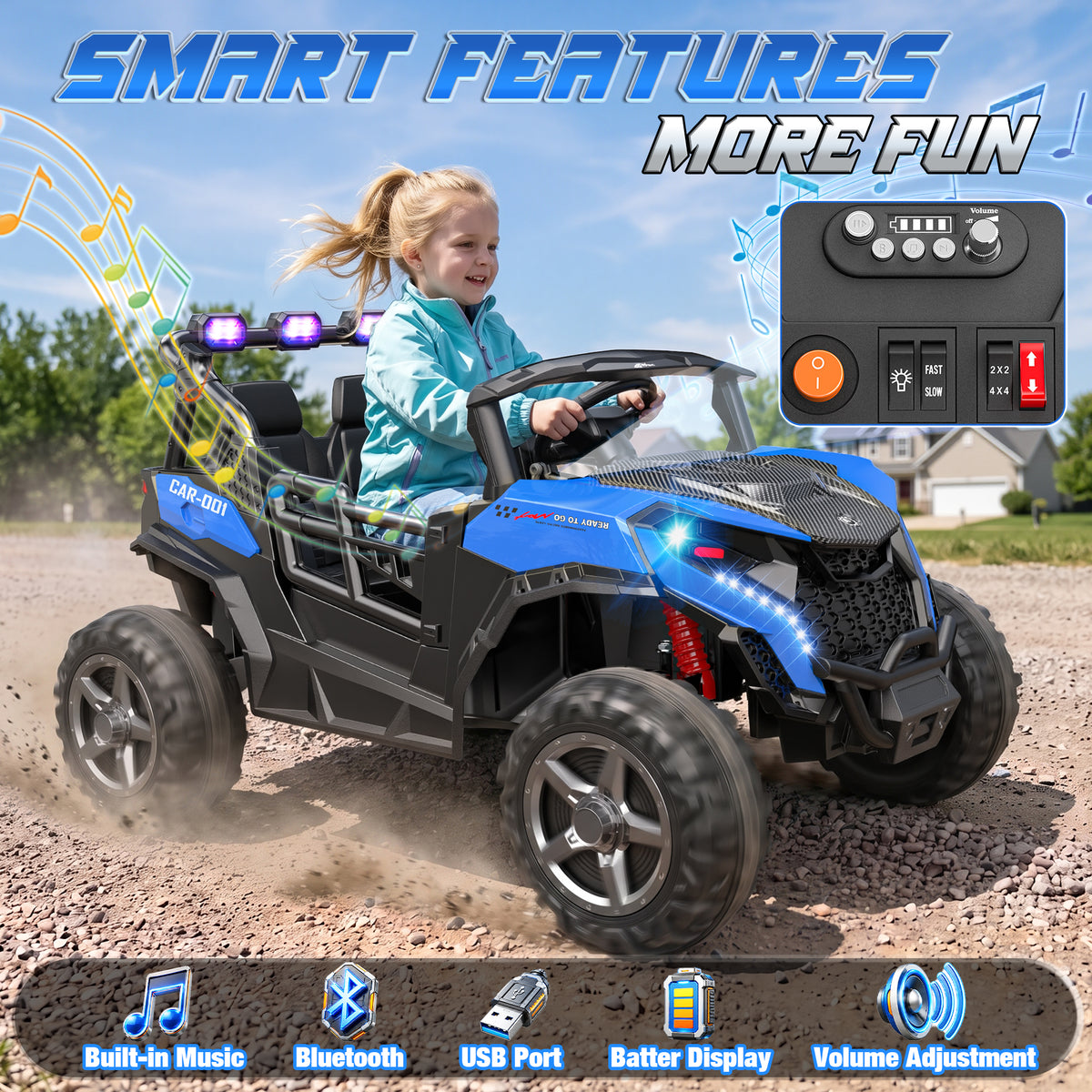 24V 4x200W 2-Seater Ride-On UTV