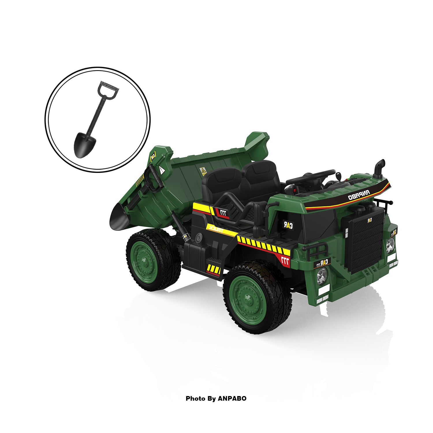 24V ANPABO Direct Ride on Dump Truck for Kids with Remote Control-green