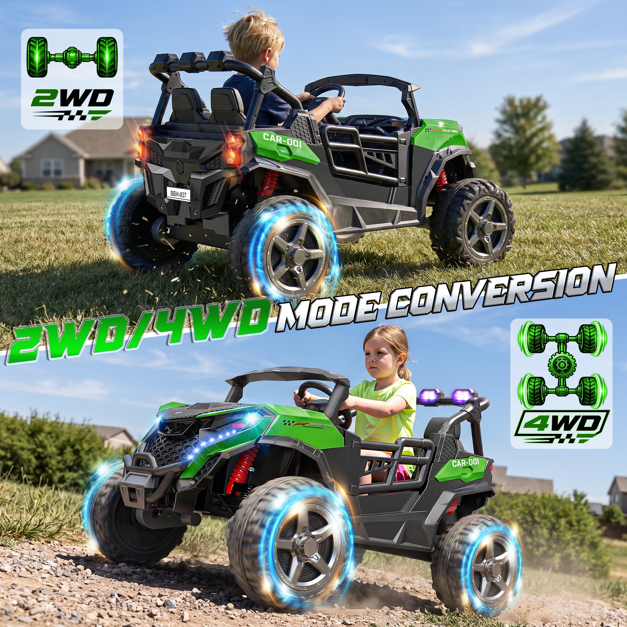 24V 4x200W 2-Seater Ride-On UTV