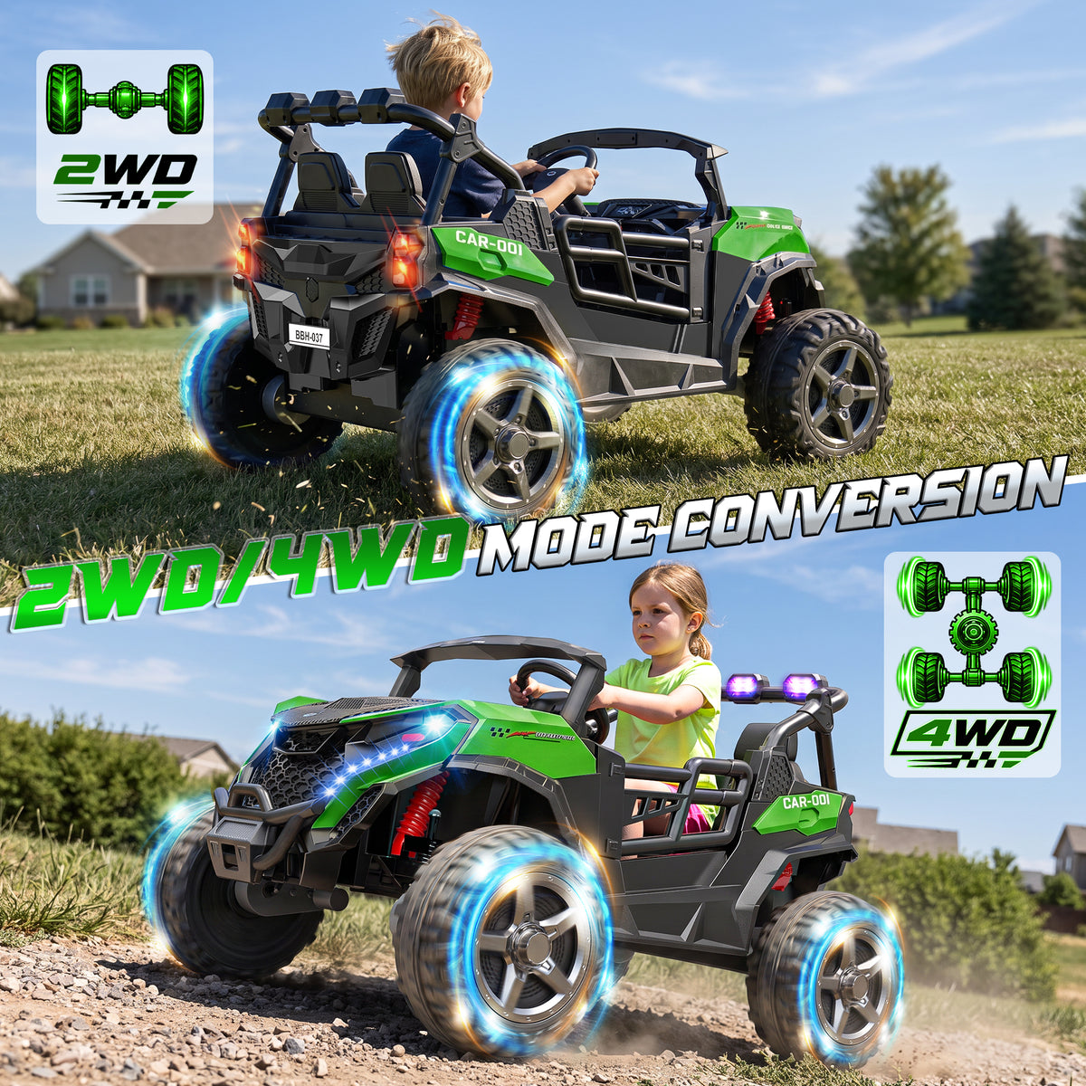 24V 4x200W 2-Seater Ride-On UTV