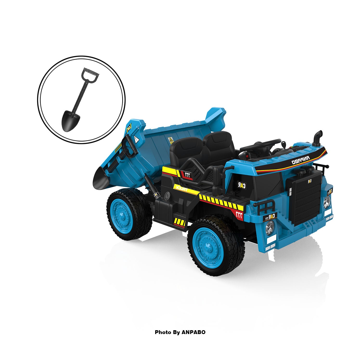 24V ANPABO Direct Ride on Dump Truck for Kids with Remote Control-blue