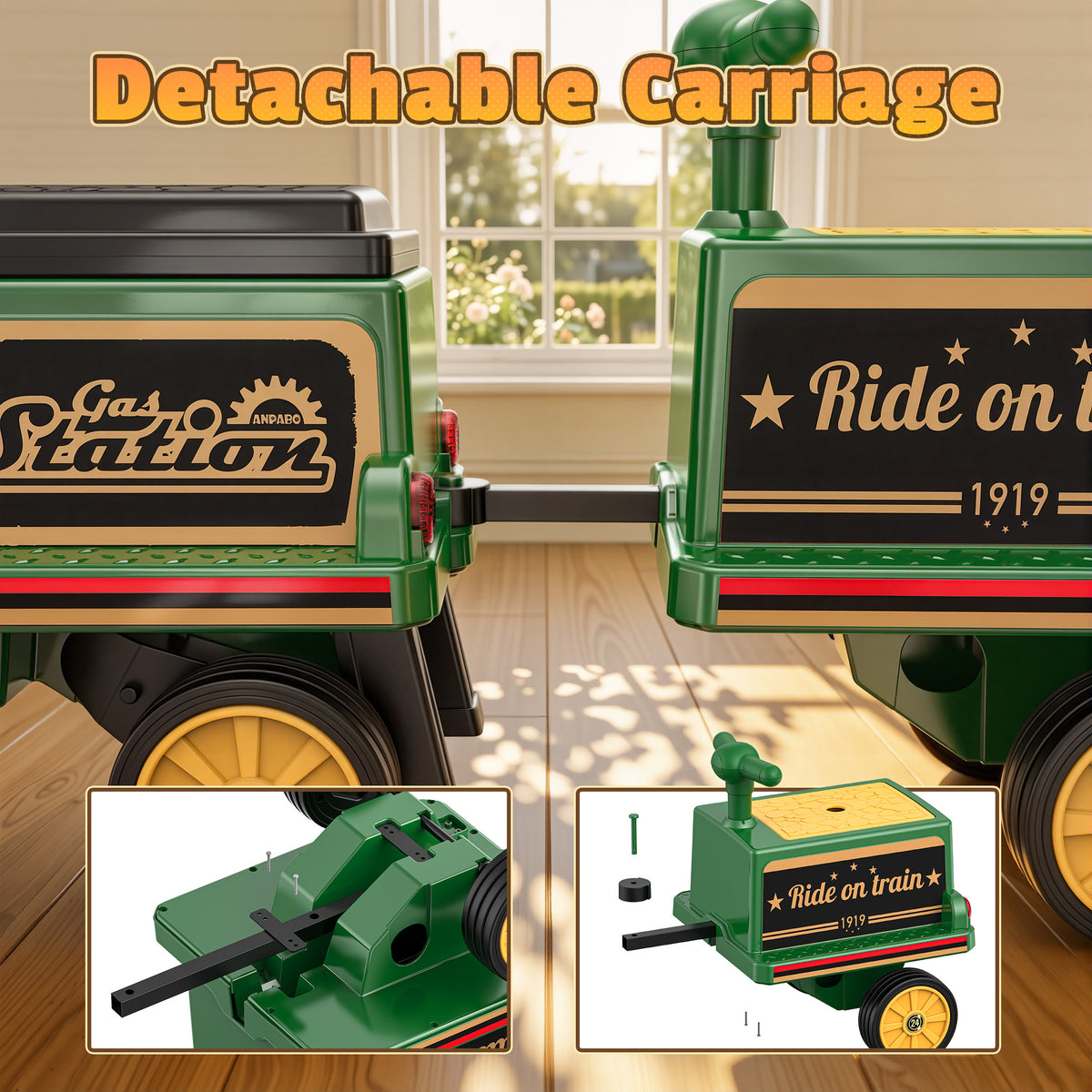 12V Trackless Ride-On Train Set