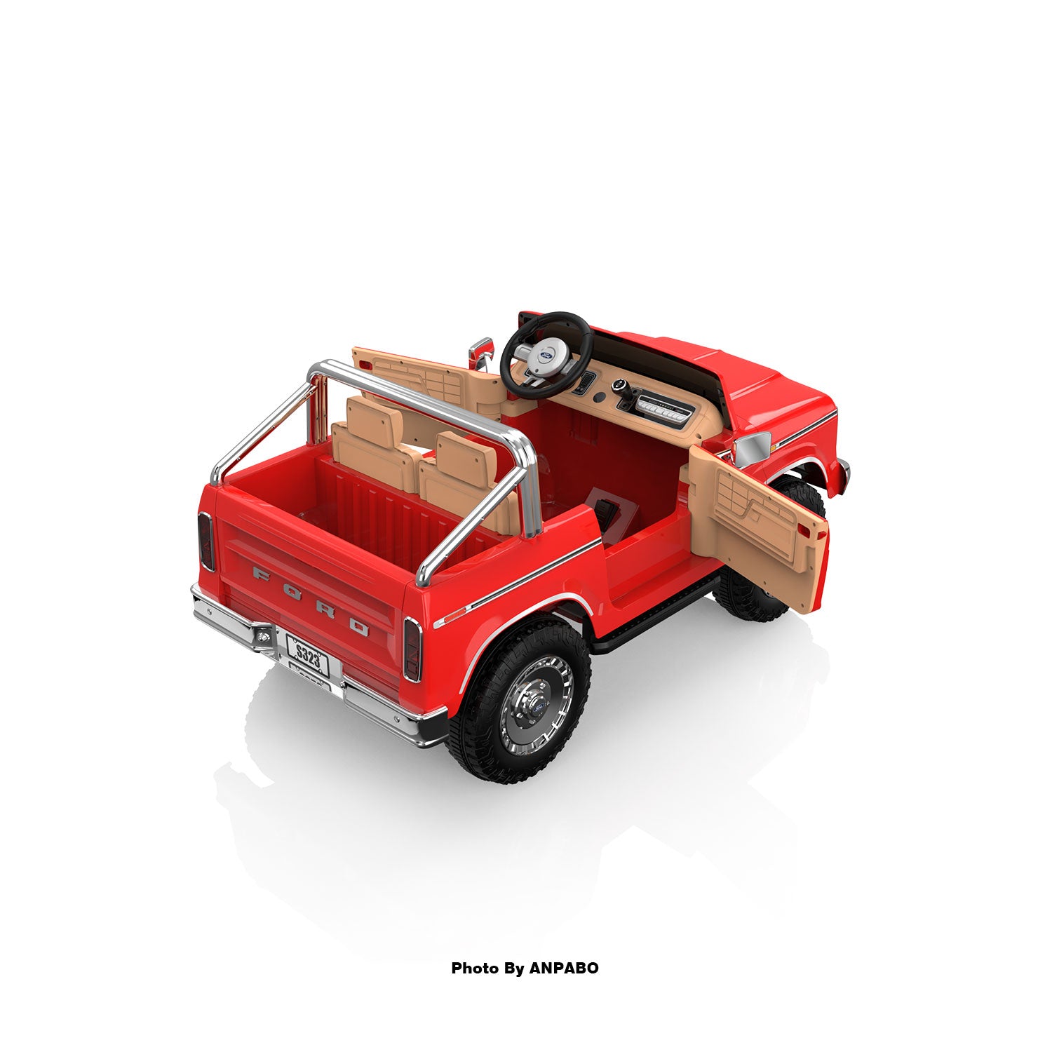 24V Classic Ford Bronco: Red Retro Legend, Ready for Dual Adventures-red
