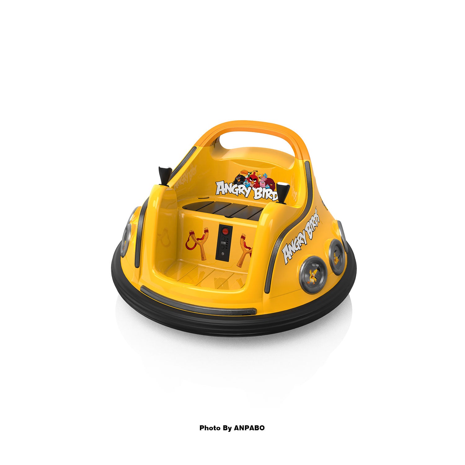 ANPABO Toddler Bumper Car: 360° Spin, Remote, Lights & Bluetooth-yellow