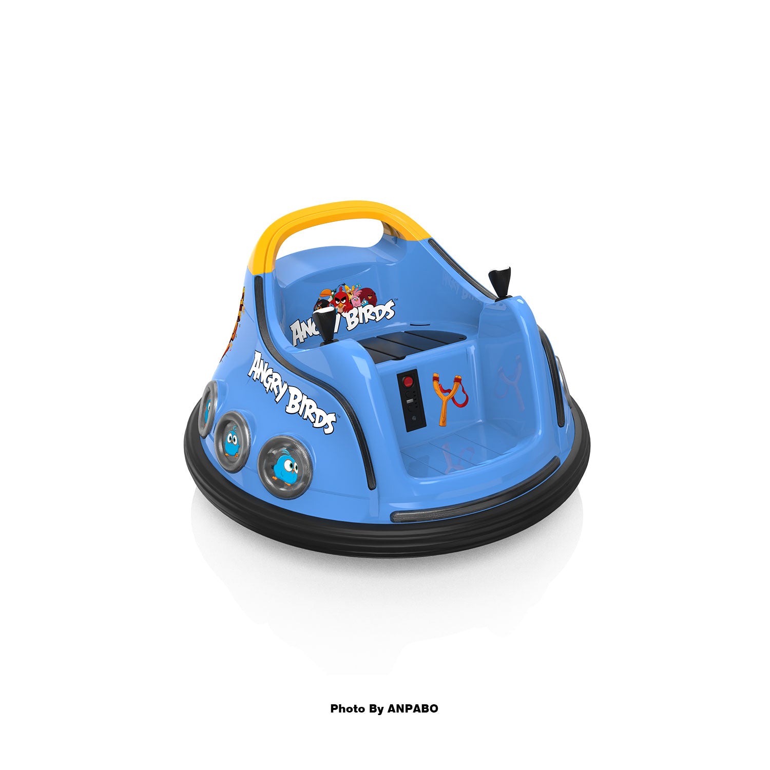 ANPABO Toddler Bumper Car: 360° Spin, Remote, Lights & Bluetooth-blue
