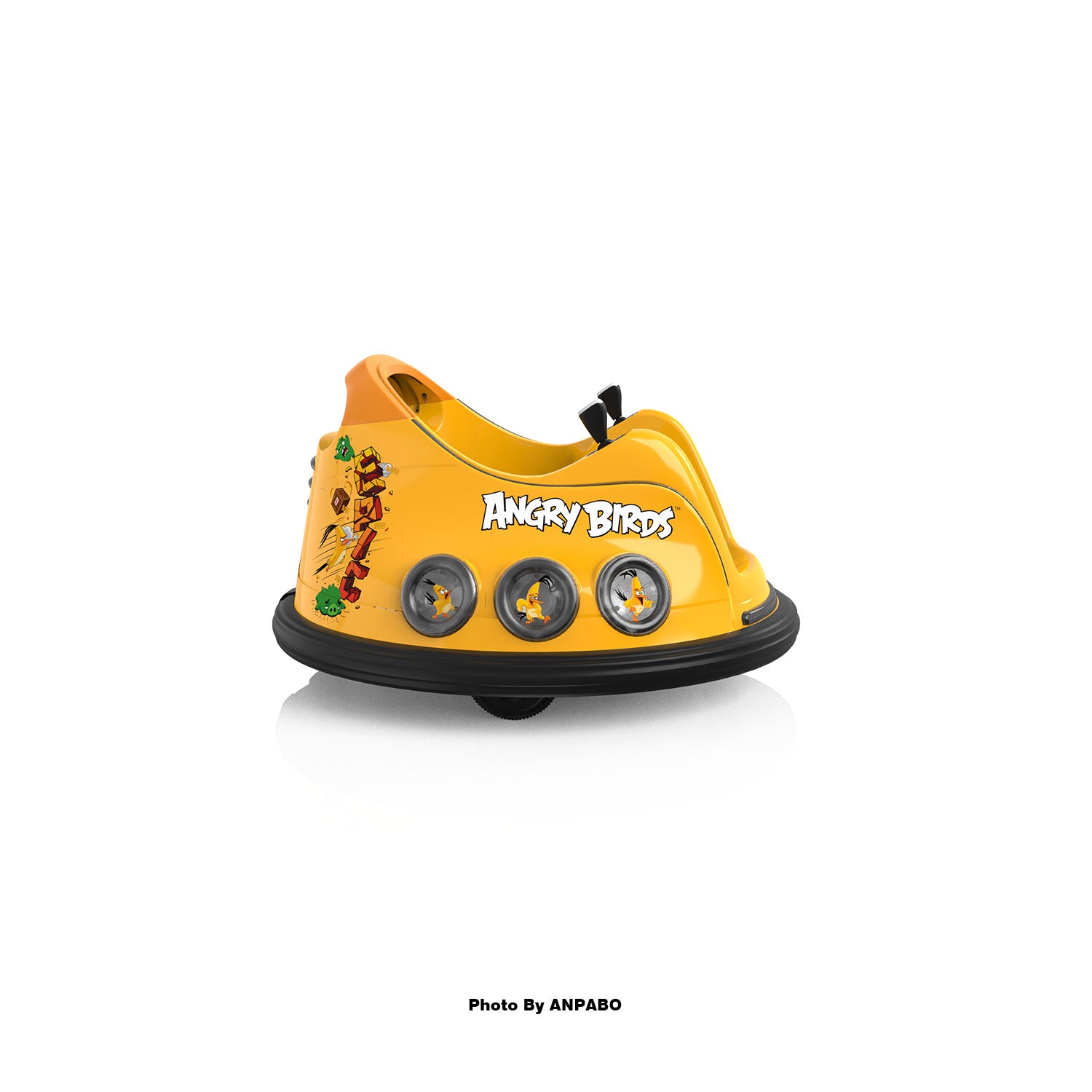 ANPABO Toddler Bumper Car: 360° Spin, Remote, Lights & Bluetooth-yellow