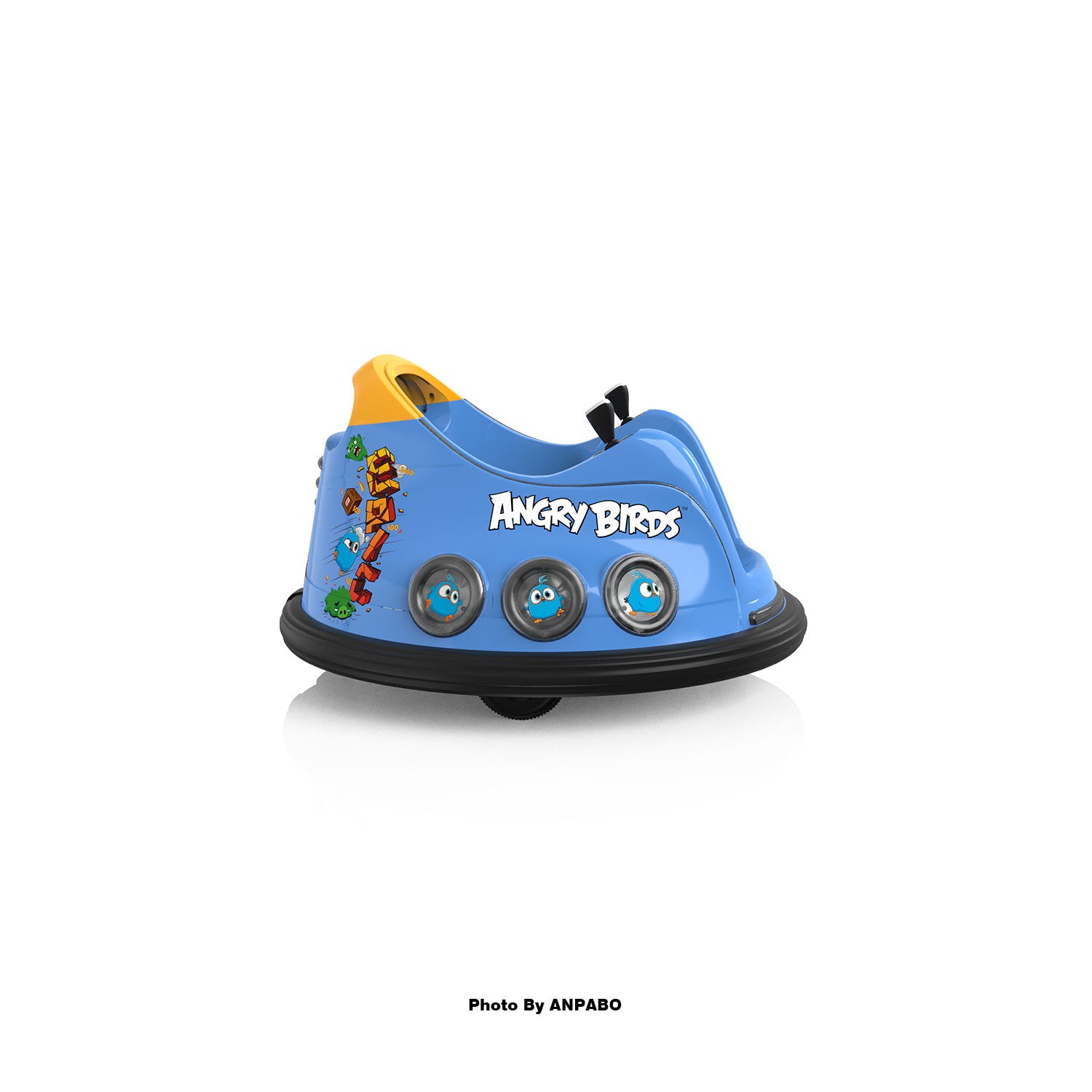 ANPABO Toddler Bumper Car: 360° Spin, Remote, Lights & Bluetooth-blue