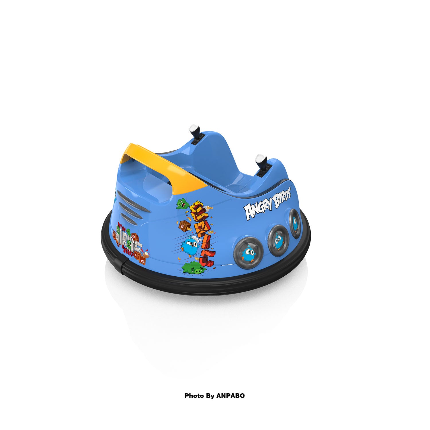 ANPABO Toddler Bumper Car: 360° Spin, Remote, Lights & Bluetooth-blue