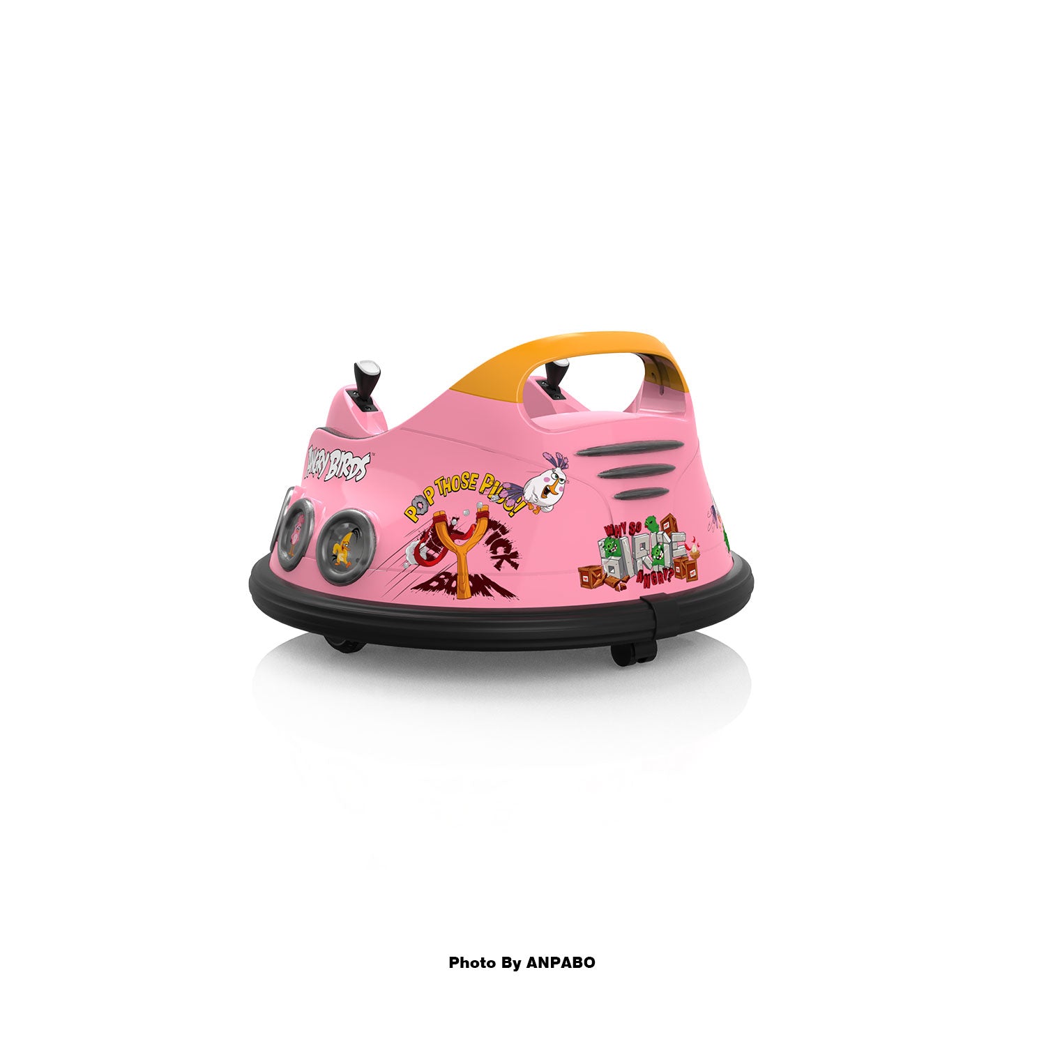 ANPABO Toddler Bumper Car: 360° Spin, Remote, Lights & Bluetooth-pink