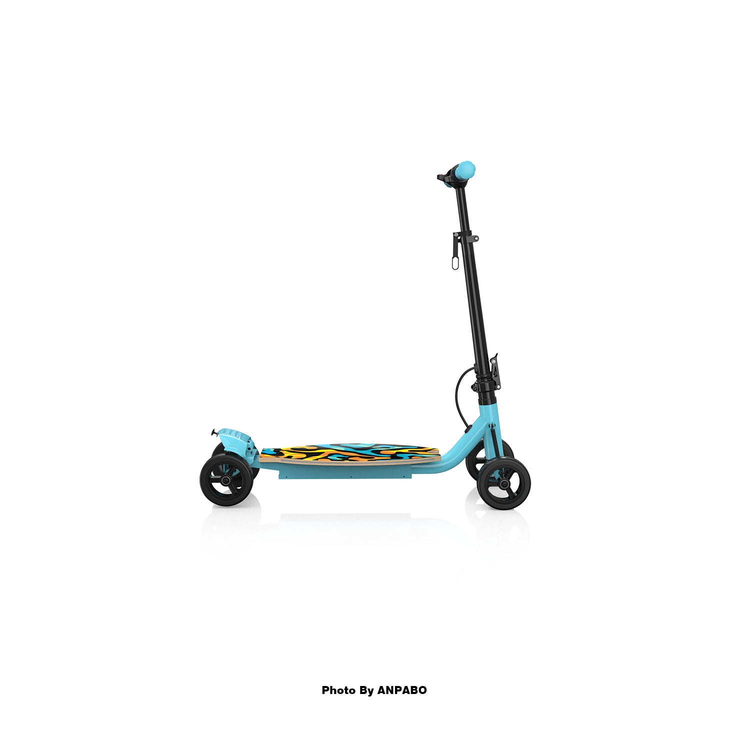 Safe 4-Wheel Scooter for Girls - LED Light-Up Deck, Adjustable & Foldable-blue