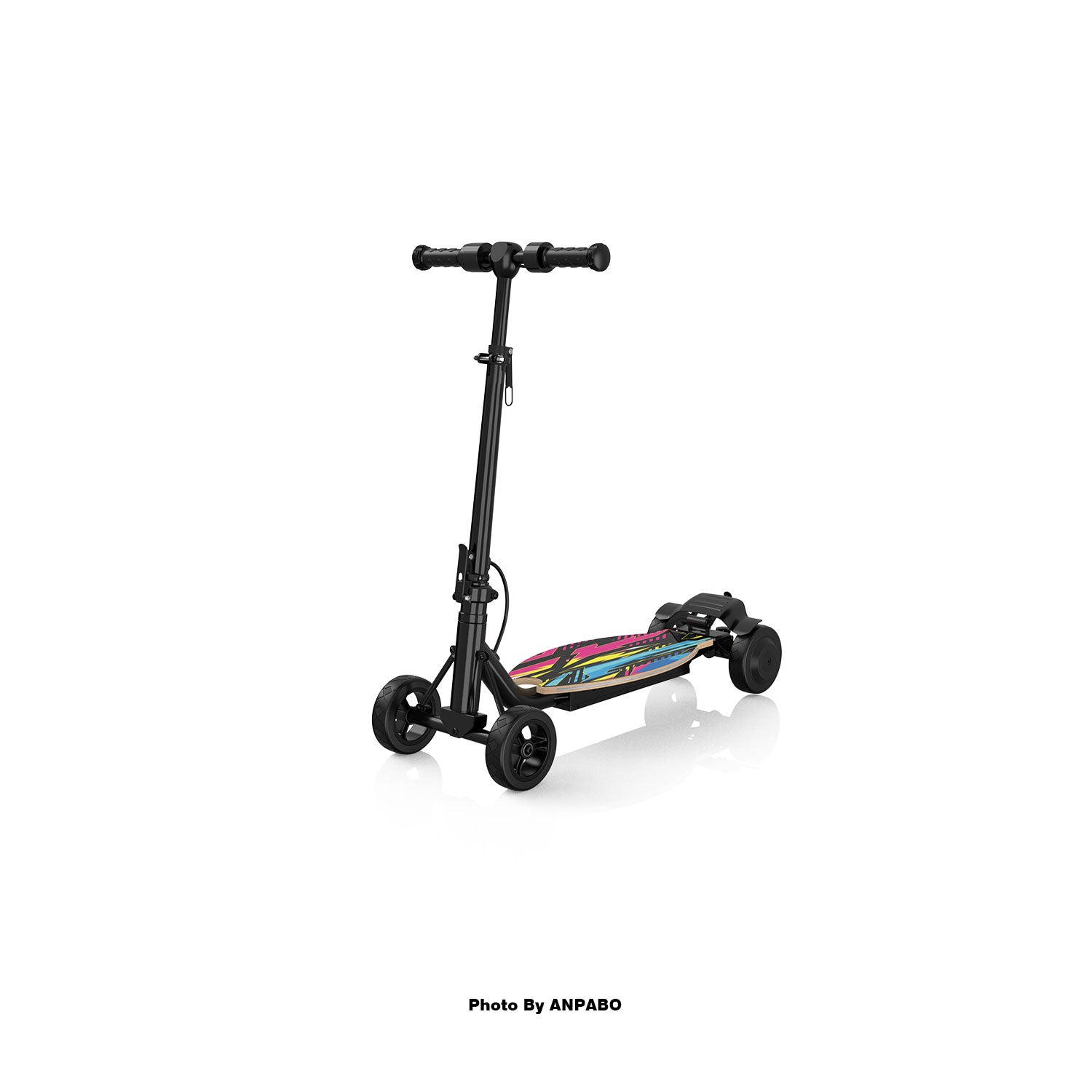 Safe 4-Wheel Scooter for Girls - LED Light-Up Deck, Adjustable & Foldable – Color Line Pattern