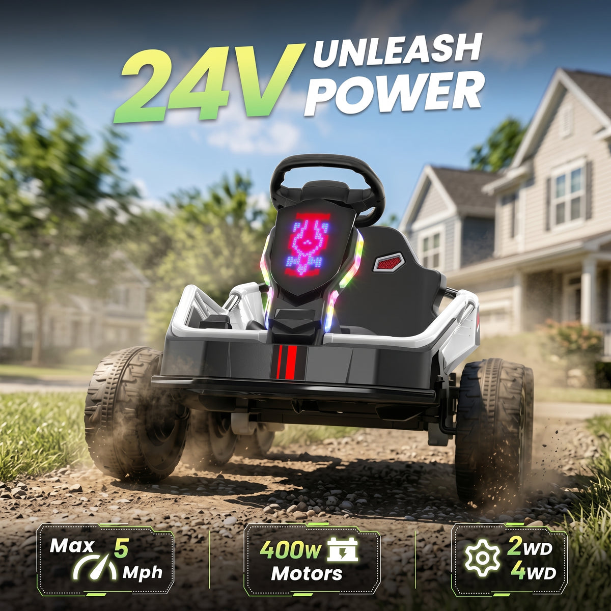 24V 4WD 6-Wheel Ride-On Car