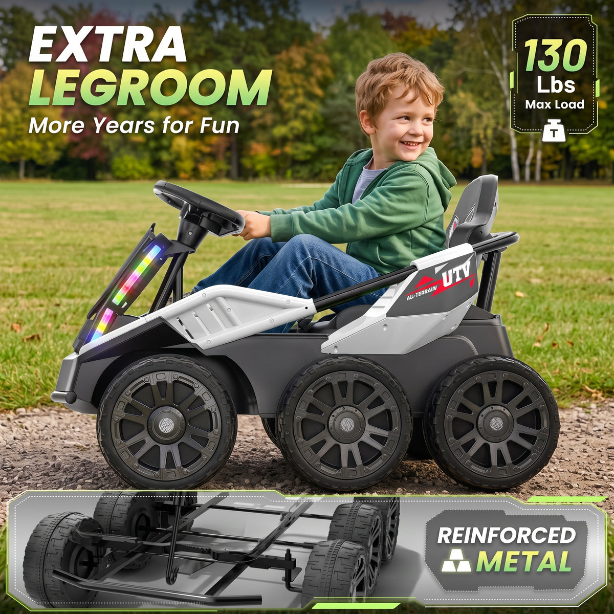 24V 4WD 6-Wheel Ride-On Car